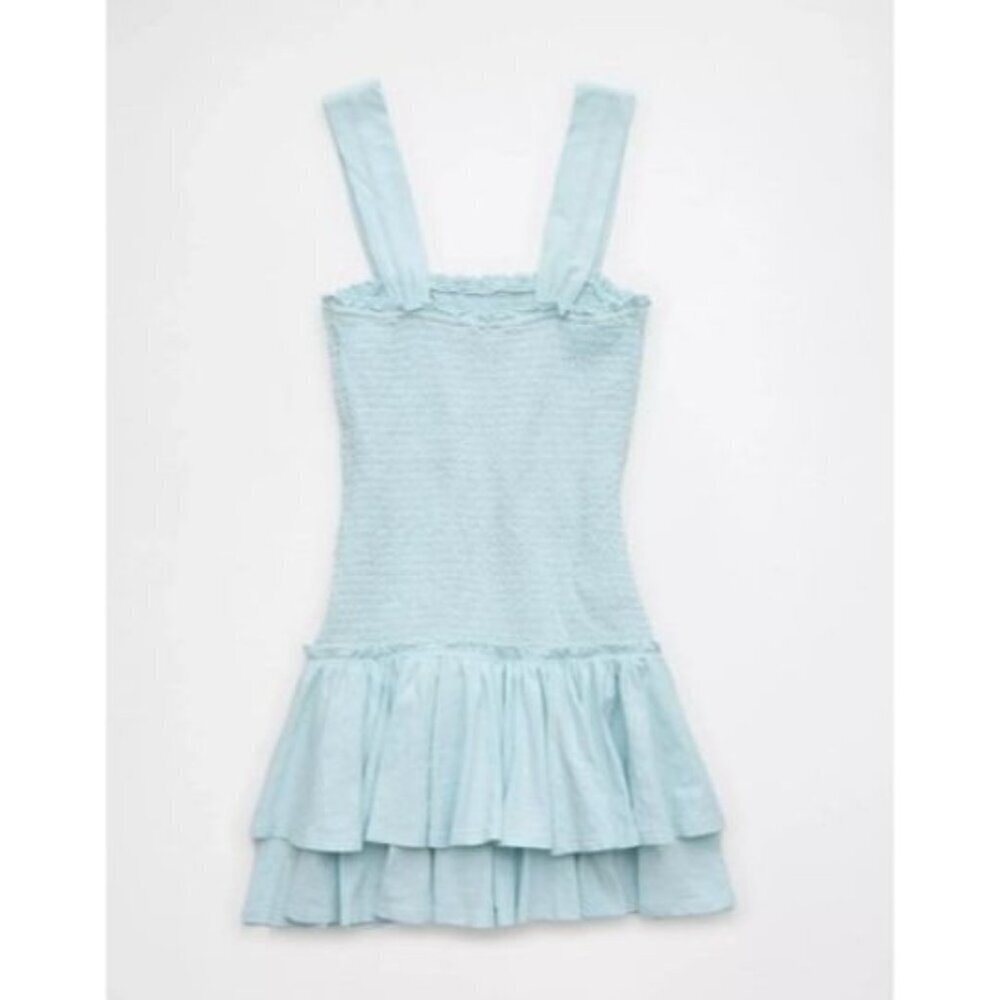 American Eagle Sunchaser Knit Tie Shoulder Mini Dress